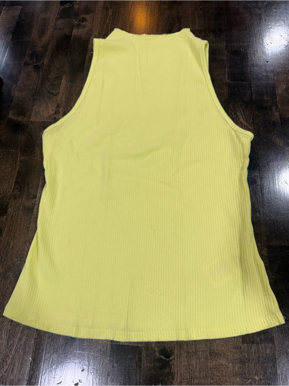 Maeve by Anthropology Ribbed Tank Top in Lemon Yellow 95% Cotton